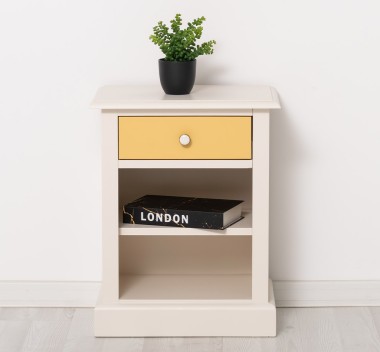 Nightstand with 1 drawer and open shelves