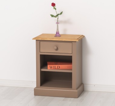 Nightstand with 1 drawer and open shelves