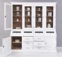 Large sideboard with 2 doors, 6 drawers, 4 compartments with BAS glass door + 4 SUP glass doors