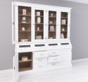 Large sideboard with 2 doors, 6 drawers, 4 compartments with BAS glass door + 4 SUP glass doors