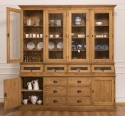 Large sideboard with 2 doors, 6 drawers, 4 compartments with BAS glass door + 4 SUP glass doors