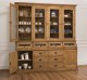 Large sideboard with 2 doors, 6 drawers, 4 compartments with BAS glass door + 4 SUP glass doors