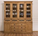 Large sideboard with 2 doors, 6 drawers, 4 compartments with BAS glass door + 4 SUP glass doors