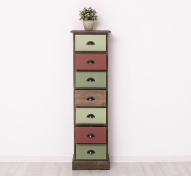 Narrow chest of drawers with 7 drawers