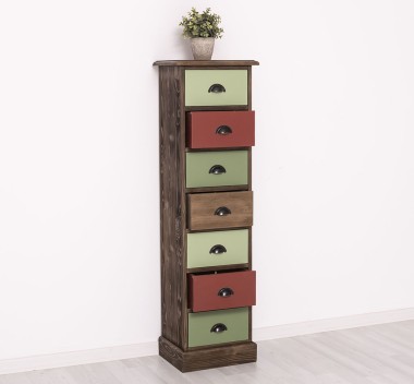 Narrow chest of drawers with 7 drawers