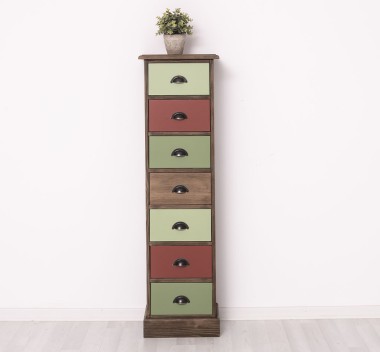 Narrow chest of drawers with 7 drawers