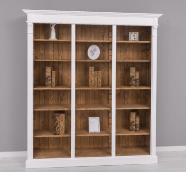 Triple Bookcase, Directoire Collection - Color Ext._P004 / Color Int._P001 - DOUBLE COLORED