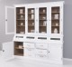 Large sideboard with 2 doors, 6 drawers, 4 compartments with BAS glass door + 4 SUP glass doors - Color Ext._P004 / Color Int._P