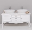 Bathroom furniture with curved legs, two doors and three drawers