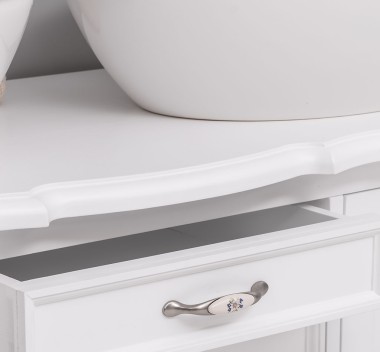 Bathroom furniture with curved legs, two doors and three drawers