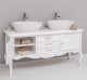 Bathroom furniture with curved legs, two doors and three drawers