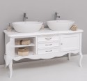 Bathroom furniture with curved legs, two doors and three drawers