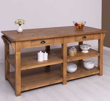 Large kitchen island with 4 drawers