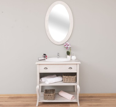 Small bathroom cabinet with curved legs - the sink is not included in the price