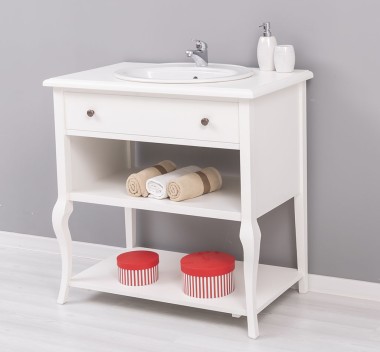 Small bathroom cabinet with curved legs - the sink is not included in the price