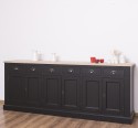 Buffet with 6 doors and 6 drawers, oak top, BAS