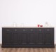 Buffet with 6 doors and 6 drawers, oak top, BAS