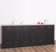 Buffet with 6 doors and 6 drawers, oak top, BAS