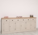 Buffet with 6 doors and 6 drawers, oak top, BAS