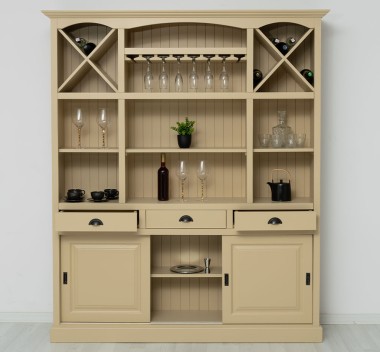 Bar furniture with support for glasses and bottle holder