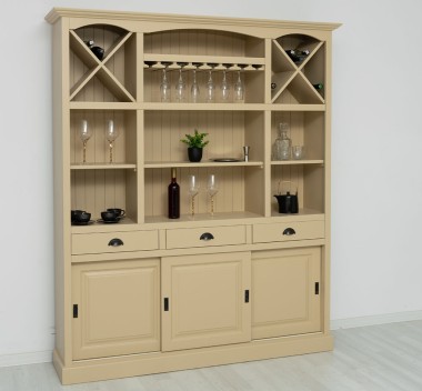 Bar furniture with support for glasses and bottle holder