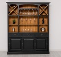 Bar furniture with support for glasses and bottle holder