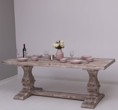 Colonial pillar leg dining table 210x90cm