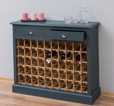 Wine rack with 2 drawers