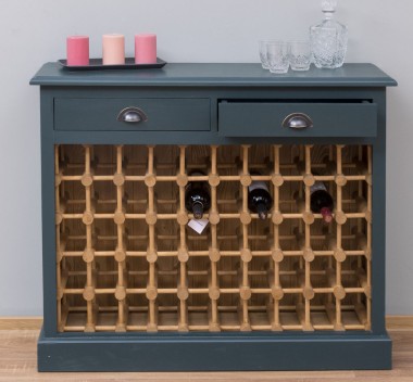 Wine rack with 2 drawers