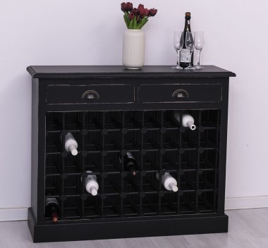 Wine rack with 2 drawers