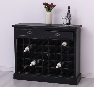 Wine rack with 2 drawers