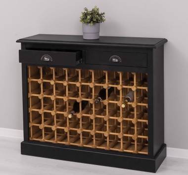 Wine rack with 2 drawers