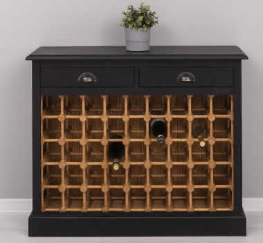 Wine rack with 2 drawers