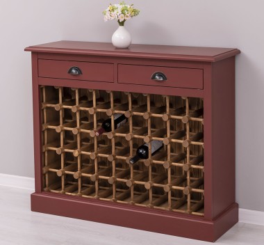 Wine rack with 2 drawers