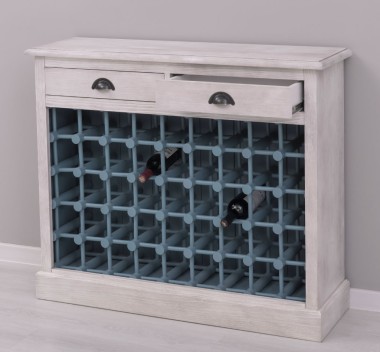 Wine rack with 2 drawers