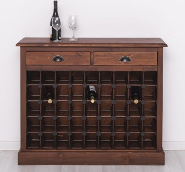 Wine rack with 2 drawers