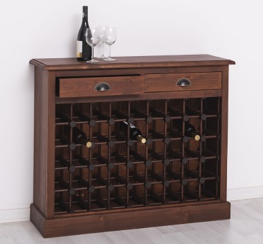 Wine rack with 2 drawers