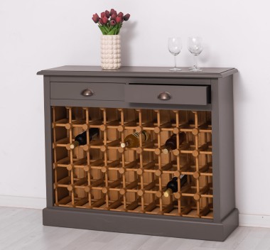 Wine rack with 2 drawers