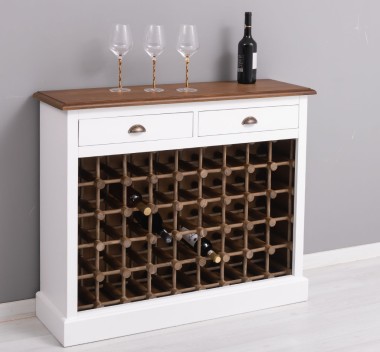 Wine rack with 2 drawers