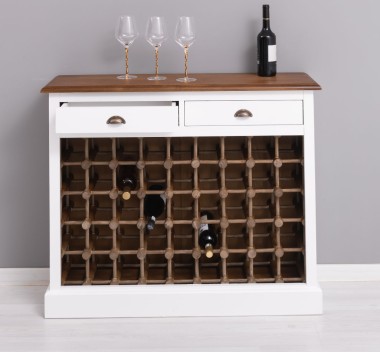 Wine rack with 2 drawers