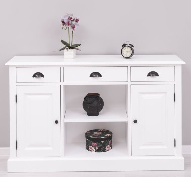 Chest of drawers with 2 doors, 3 drawers, open space