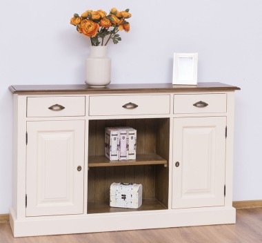 Chest of drawers with 2 doors, 3 drawers, open space