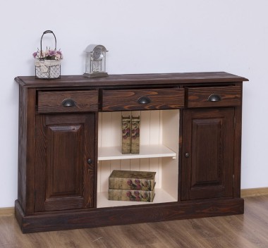 Chest of drawers with 2 doors, 3 drawers, open space