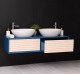 Bathroom Item 2 Drawers "Slatted" with 2 sinks included in price - Color Corp_P045 - Color Drawers_P095 - DOUBLE COLORED