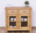 Chest of 2 doors, 2 drawers, oak top