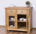 Chest of 2 doors, 2 drawers, oak top