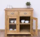 Chest of 2 doors, 2 drawers, oak top