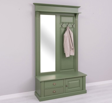 Coat decorated with mirror, 1 door, 2 drawers