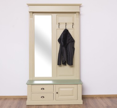 Coat decorated with mirror, 1 door, 2 drawers