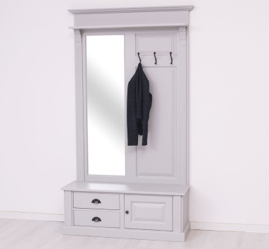 Coat decorated with mirror, 1 door, 2 drawers